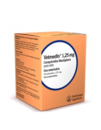 VETMEDIN 1,25MG 50 COMP MASTIGAVEIS