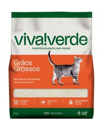 Areia Hig. Viva Verde Grãos Grossos 4KG