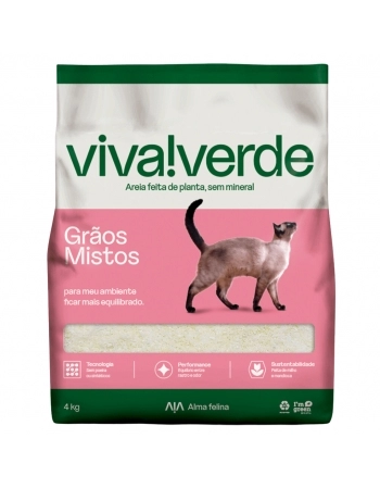 Areia Hig. Viva Verde Grãos Mistos 4KG