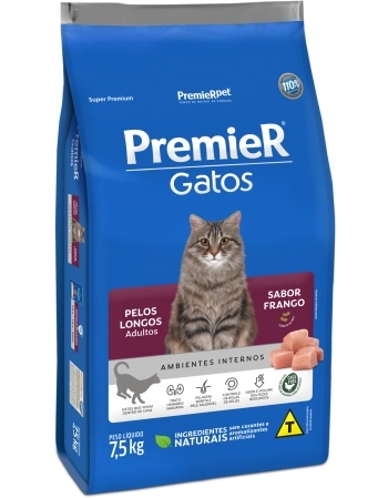 PremieR Gatos Pelos Longos Adultos Frango 7,5KG