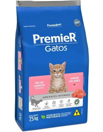 PremieR Gatos Pelos Longos Filhotes Salmão 7,5KG